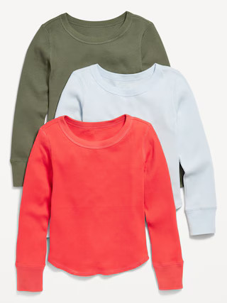 Long-Sleeve Thermal-Knit T-Shirt 3-Pack for Girls | Old Navy (US)