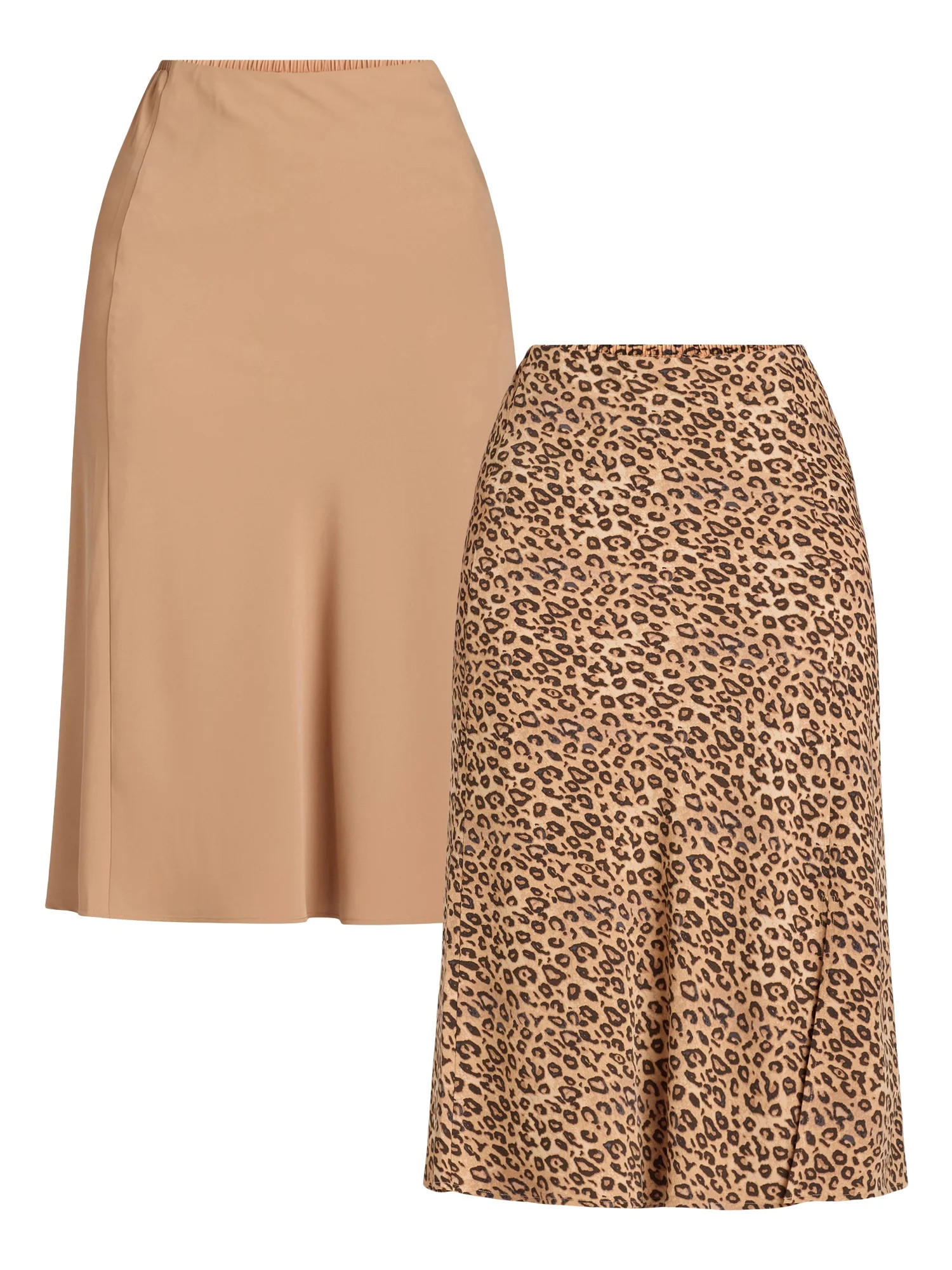 Time and Tru Women's Midi Slip Skirt, 2 Pack, Sizes XS-XXXL | Walmart (US)