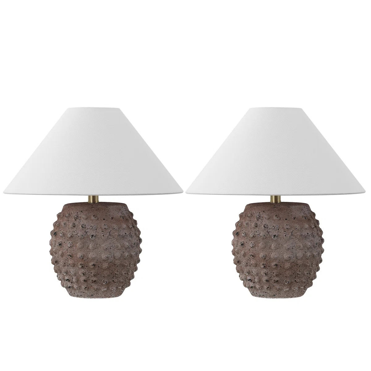 Effie 18.25" Minimalist Scandinavian Ceramic/Iron Hobnail LED Table Lamp (Set of 2) | Wayfair North America