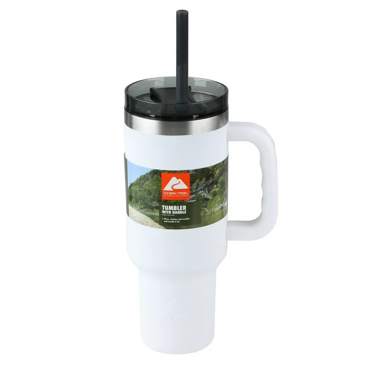 Ozark Trail 40 oz Vacuum Insulated Stainless Steel Tumbler White | Walmart (US)