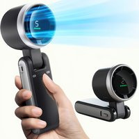 Portable 3-in-1 Turbo Handheld Fan, 5 High-Speed Settings, 3600mAh Power, Digital Screen, Foldable USB/Type-C Charge | AliExpress (US)