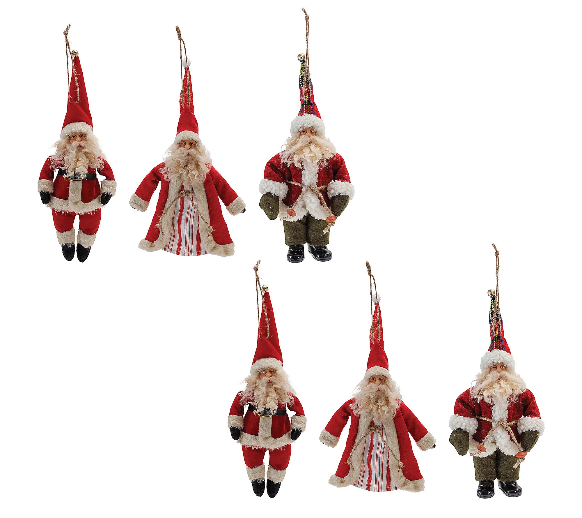 Melrose Vintage Santa Ornament (Set of 6) | QVC