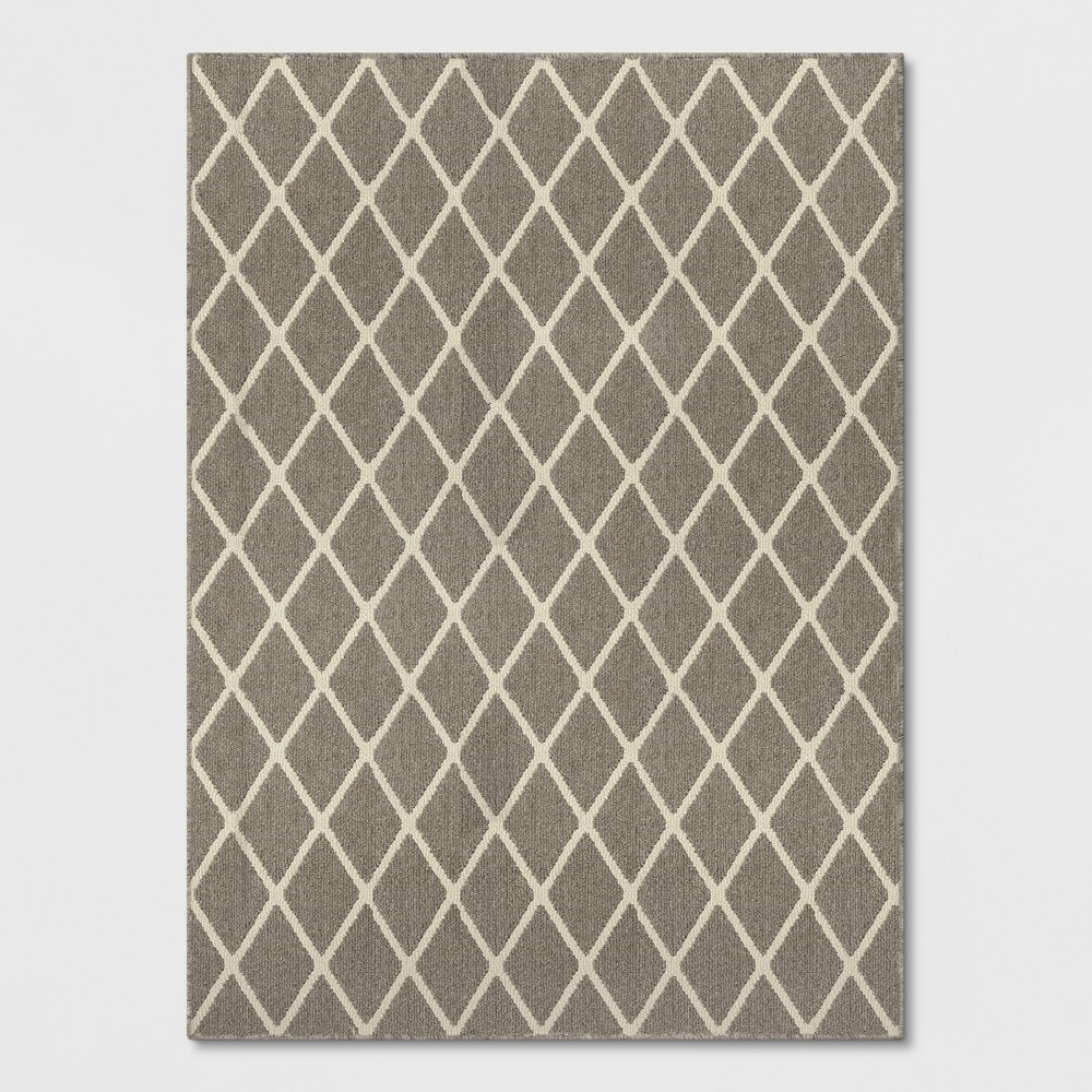 5'X7' Diamond Washable Tufted And Hooked Area Rug Warm Gray - Threshold | Target