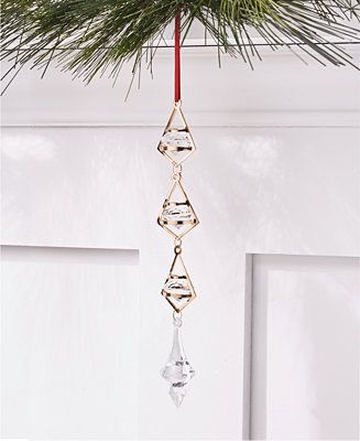 Holiday Lane Shine Bright Gold-Tone and Clear Dangle Drop Ornament, Created for Macy's & Reviews ... | Macys (US)