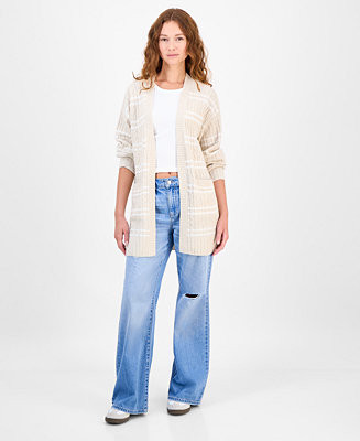 Juniors' Open-Front Long-Sleeve Midi Cardigan | Macy's