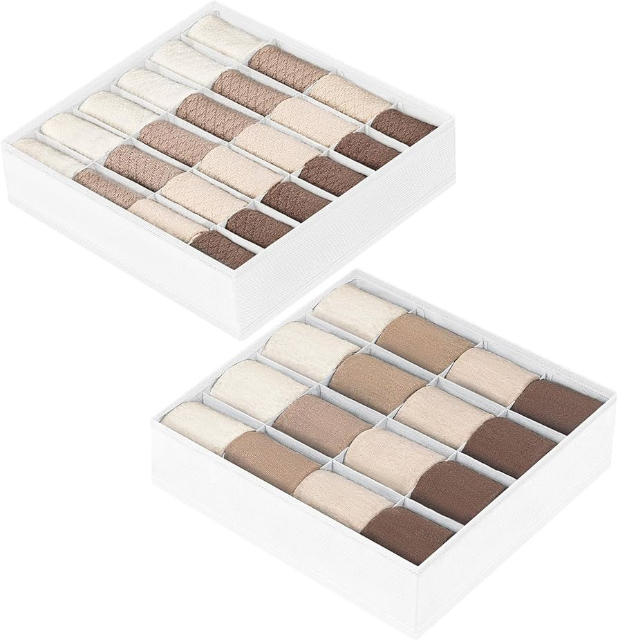 DIMJ Sock Organizer Drawer Organizer - Dresser Underwear Drawer Organizer for Storing Socks, Hand... | Amazon (US)