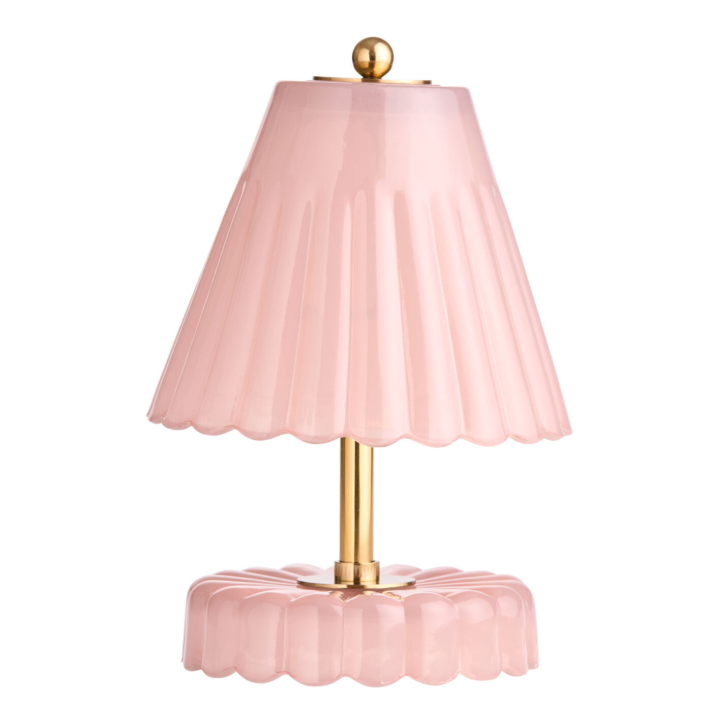 Daisy Blown Glass Scalloped Empire Shade Accent Lamp | World Market