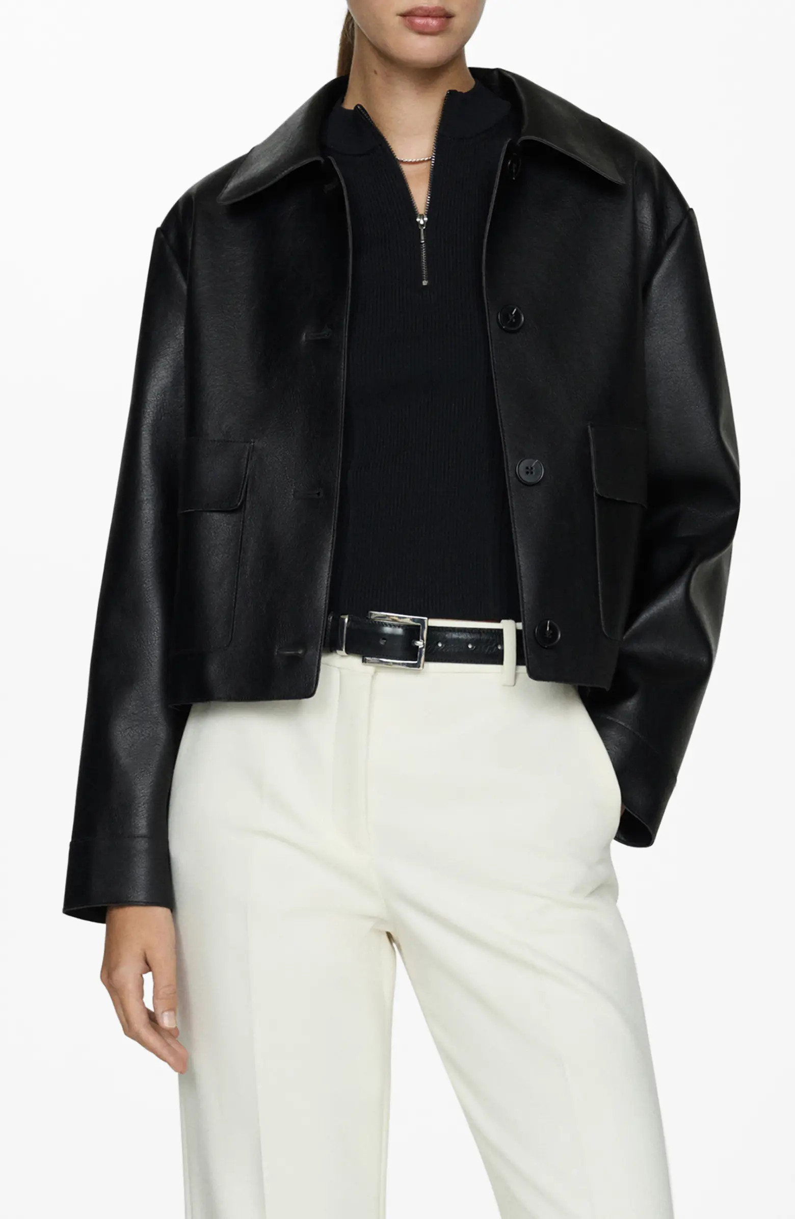 MANGO Sabina Faux Leather Jacket | Nordstrom | Nordstrom