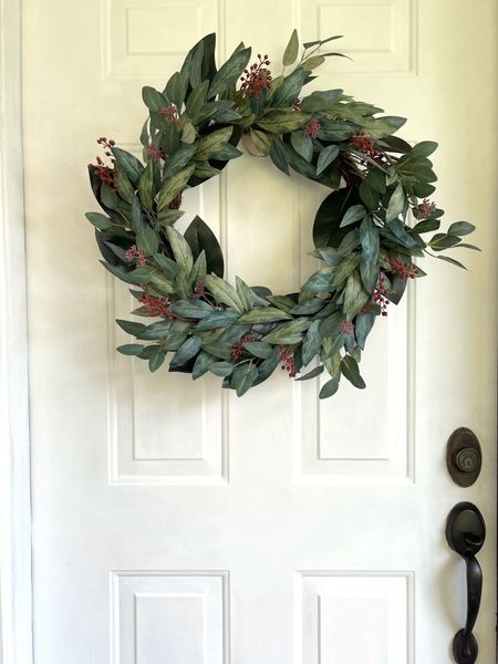 Had to scoop up this pretty Fall door wreath! I love the faded greens and burgundy berries.
Fall decor/Fall wreath/Fall home decor/eucalyptus wreath #ltku #ltkhome #ltkseasonal

#LTKfindsunder50 #LTKhome #LTKSeasonal