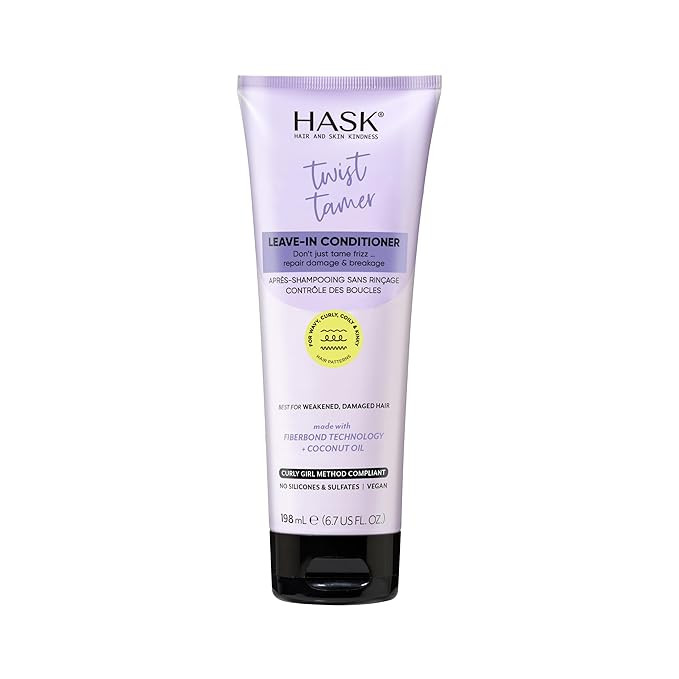 HASK Twist Tamer Leave-In Conditioner with FiberBond Technology & Coconut Oil for Wavy, Curly, Co... | Amazon (US)
