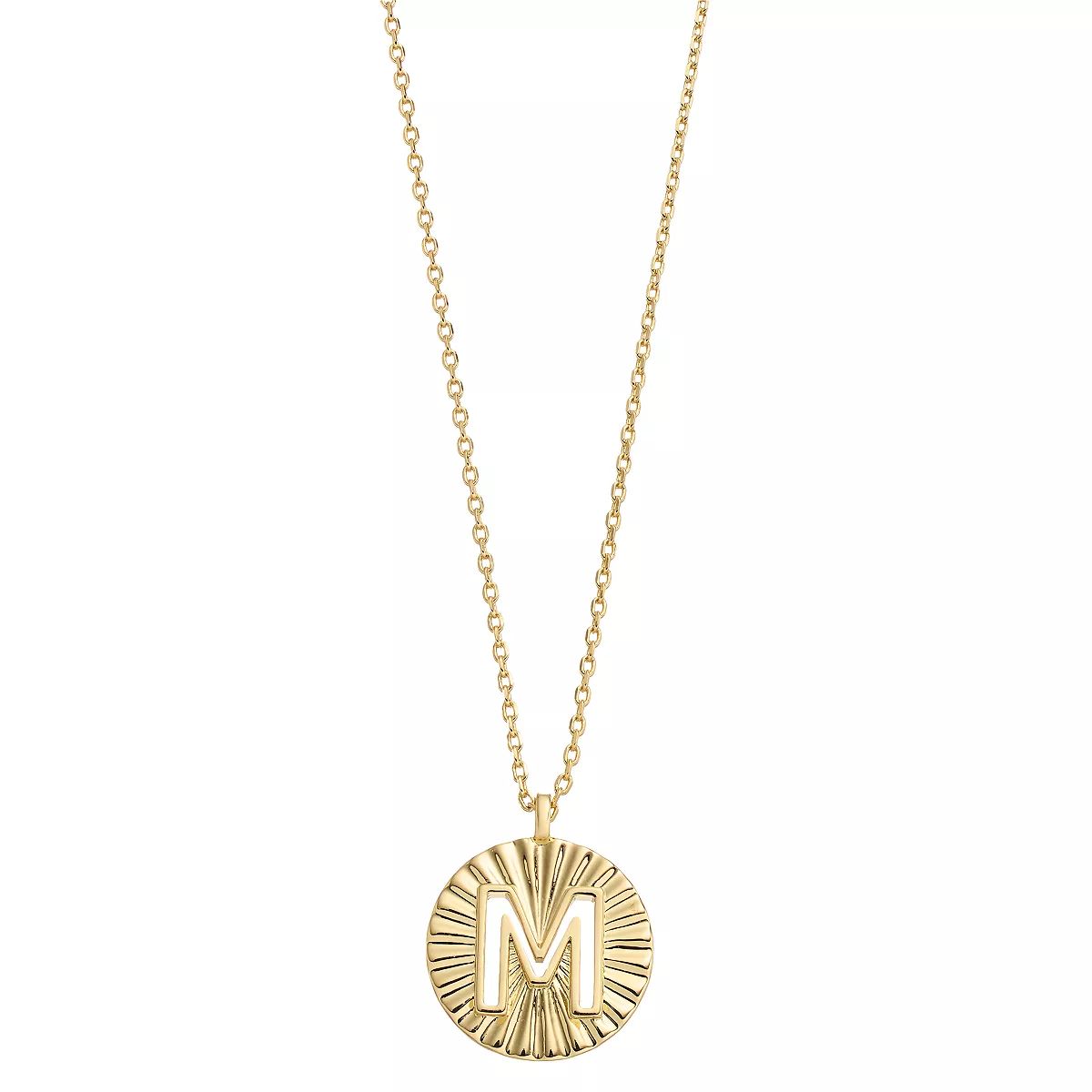 City Luxe Gold Tone Crimped Initial Pendant Necklace | Kohl's