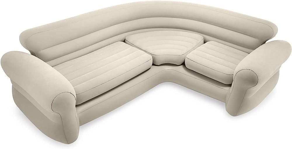 INTEX 68575EP Inflatable Corner Sofa: L-Shaped – Indoor Use – 2-in-1 Valve – 880lb Weight C... | Amazon (US)