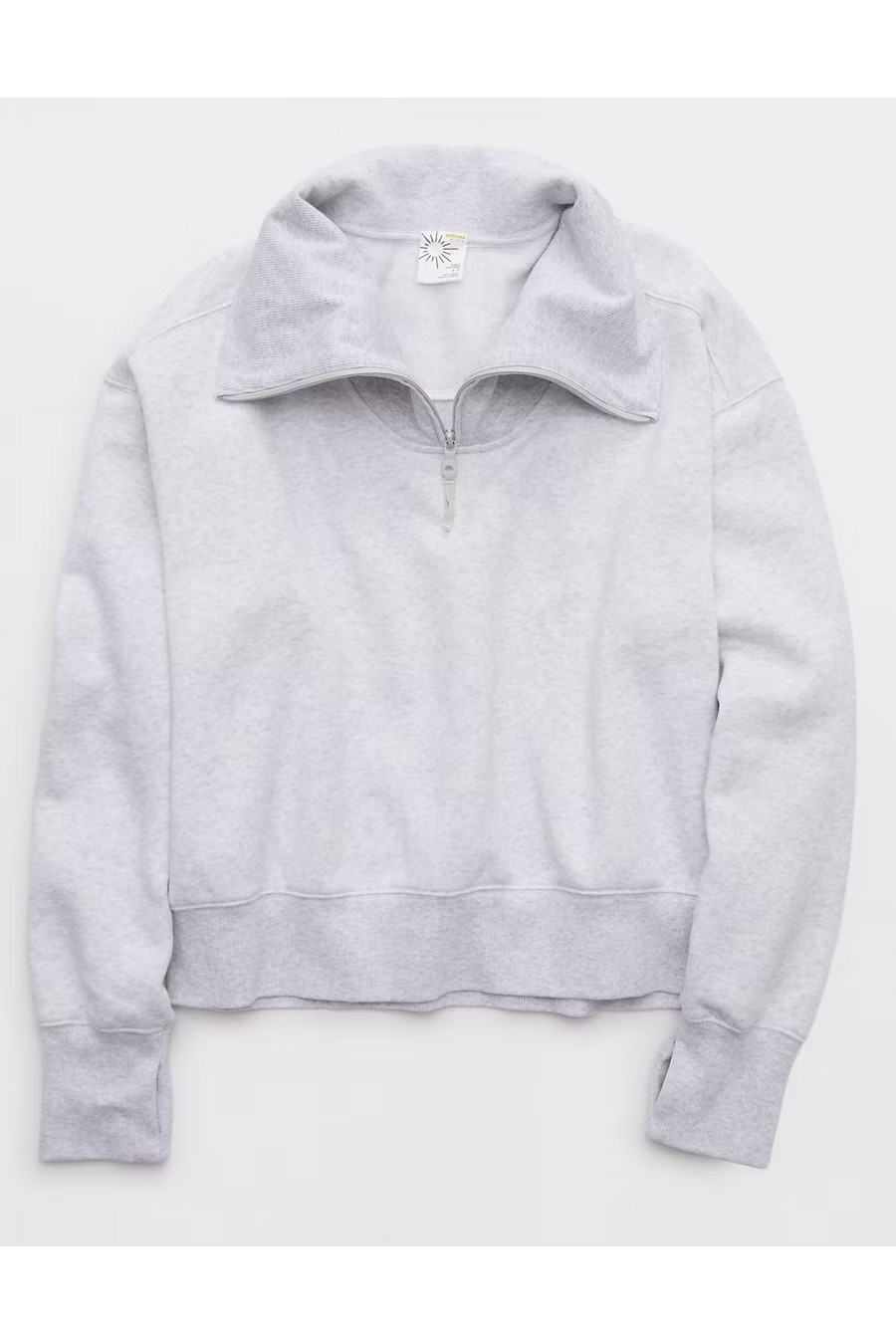 OFFLINE By Aerie Cloud Fleece Quarter Zip Sweatshirt Women's Light Heather Gray XXS | Aerie