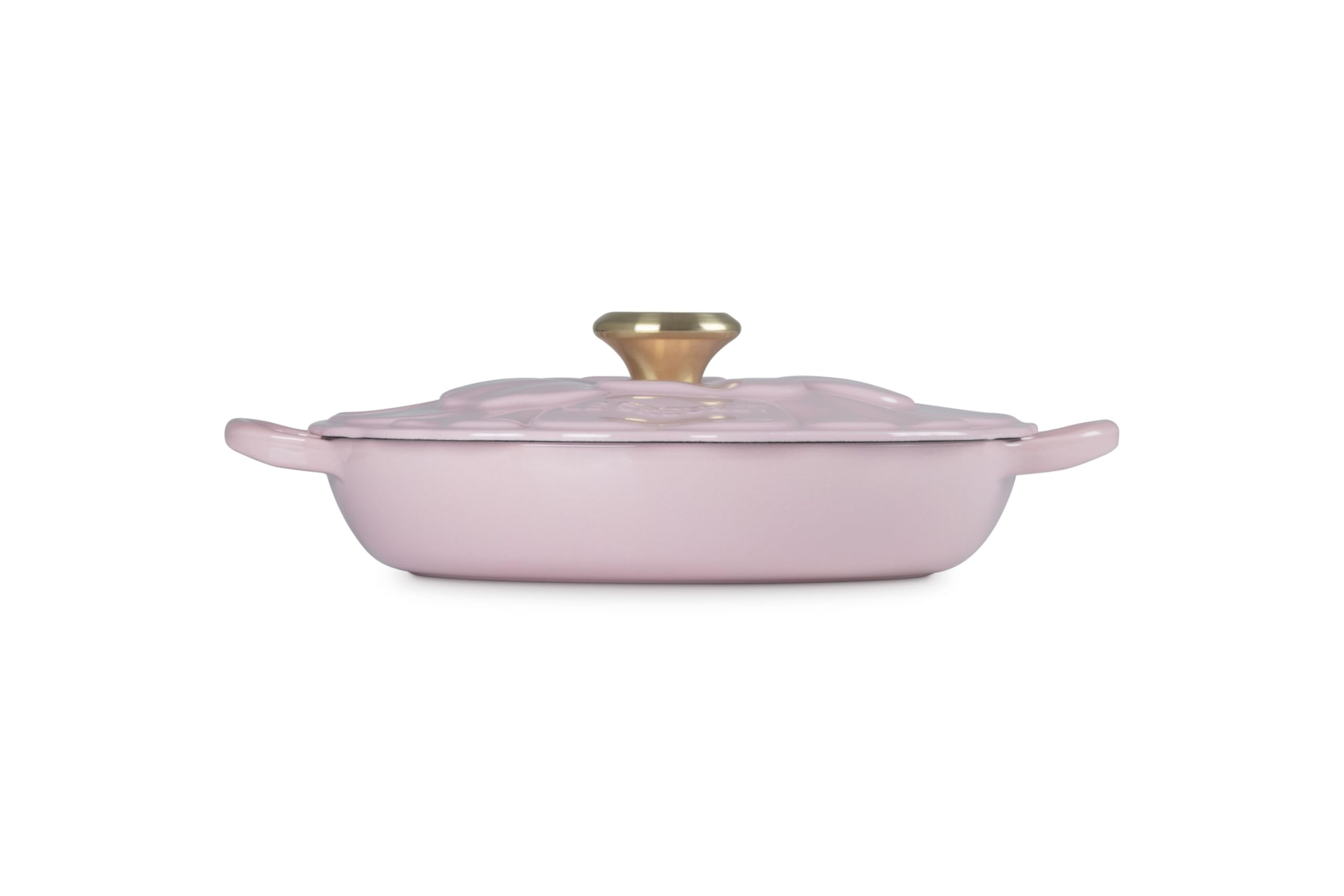 Le Creuset Enameled Cast Iron Signature Petal Braiser, 2.25 qt., Chiffon Pink w/Light Gold Knob | Amazon (US)