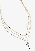 Gold Cross Pendant Layered Necklace | Maurices