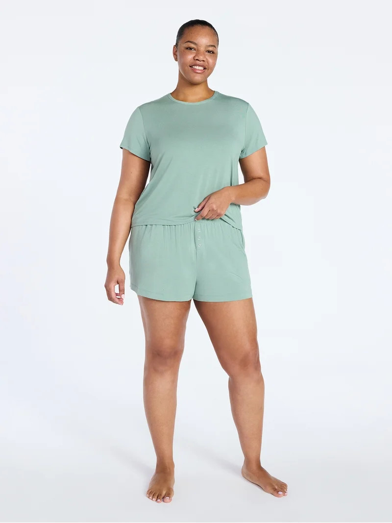 Joyspun Women’s Sleepwear Modal Pajama Shorty Shorts, 2.5'' Inseam, Sizes S-3X | Walmart (US)