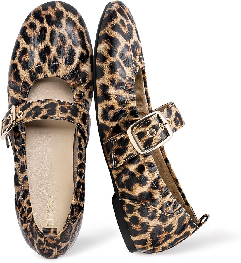 FITORY Mary Jane Shoes Ballet Flats for Women Dressy Casual Business | Amazon (US)