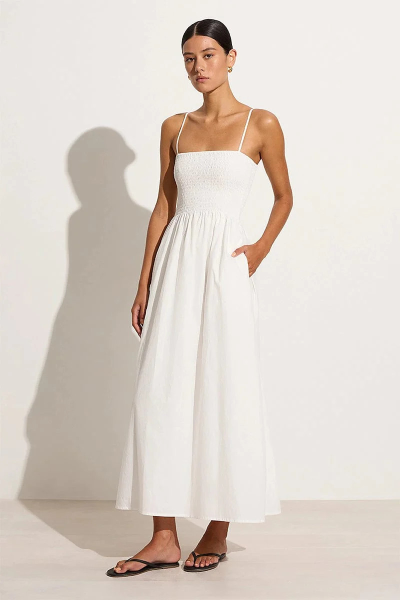 Tergu Maxi Dress White | Faithfull (AU)