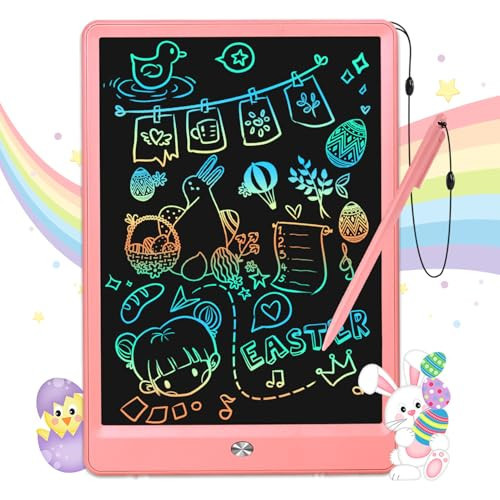 EooCoo Toys for Toddler Girls 3-5, 10 Inch LCD Writing Board for Kids, Preschool Learning & Toddler Travel Car Airplane Essential Toys, No Mess Coloring Books, Easter Basket Stuffers for Kids, Pink | Amazon (US)