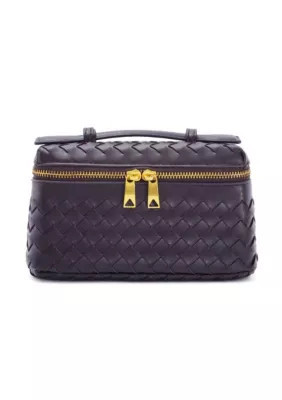 Adornia Burgundy Woven Top Handle Bag, Purple | Belk