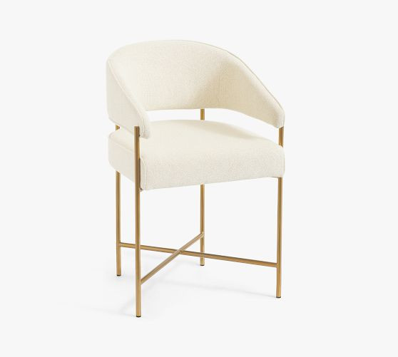 Baldwin Upholstered Metal Stool | Pottery Barn (US)