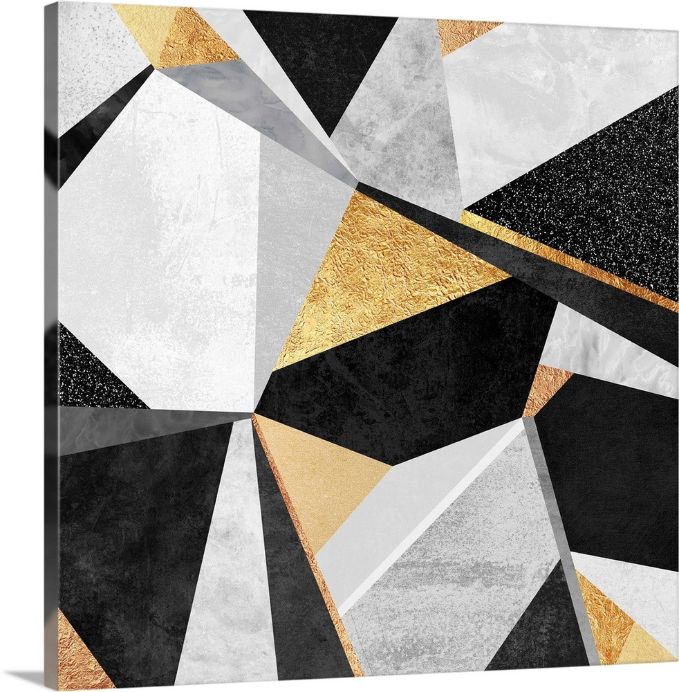 Large Gallery-Wrapped Canvas Wall Art Print 20 x 20 entitled Geometry Gold | Great Big Canvas - Dynamic