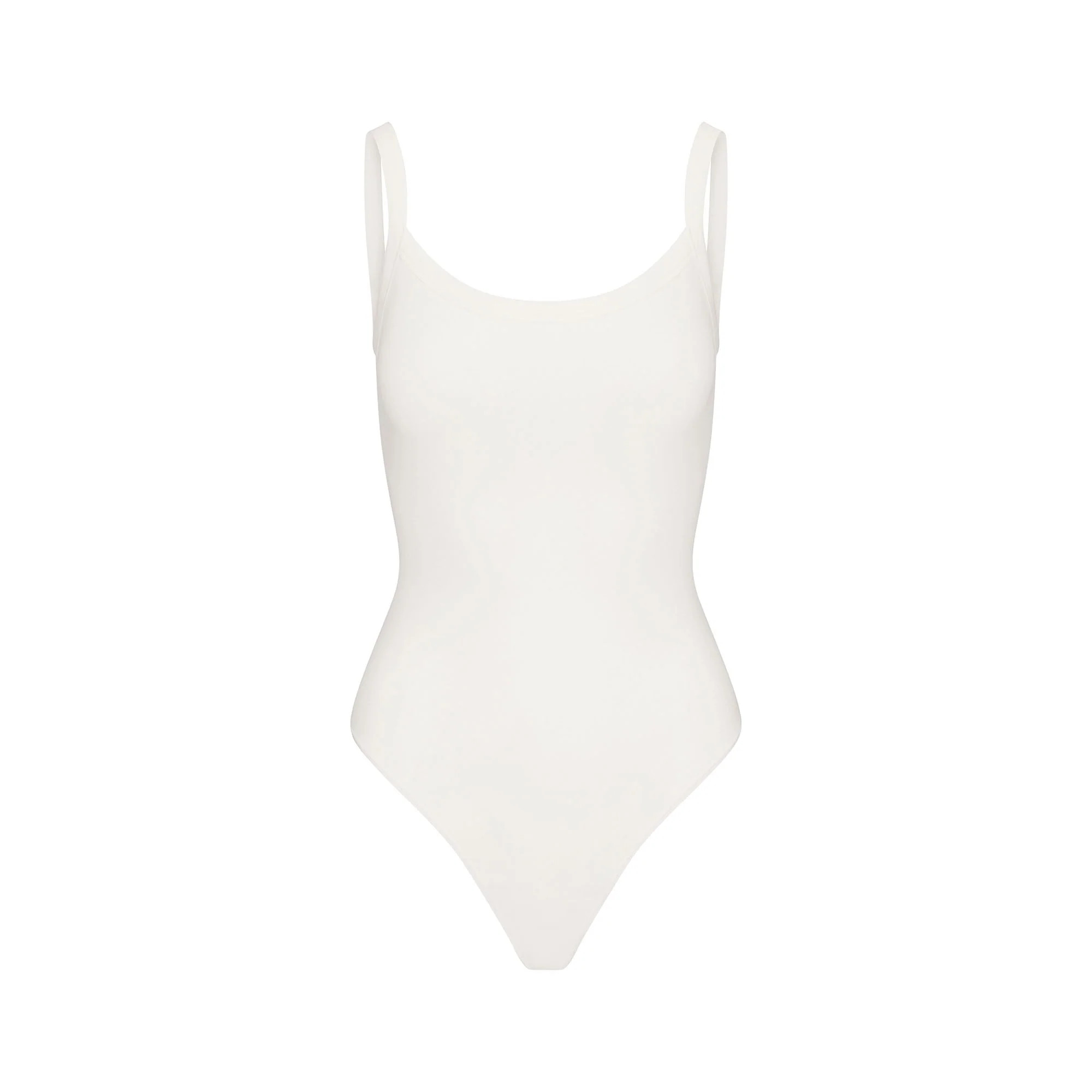 COTTON JERSEY SCOOP NECK BODYSUIT | MARBLE | SKIMS (US)