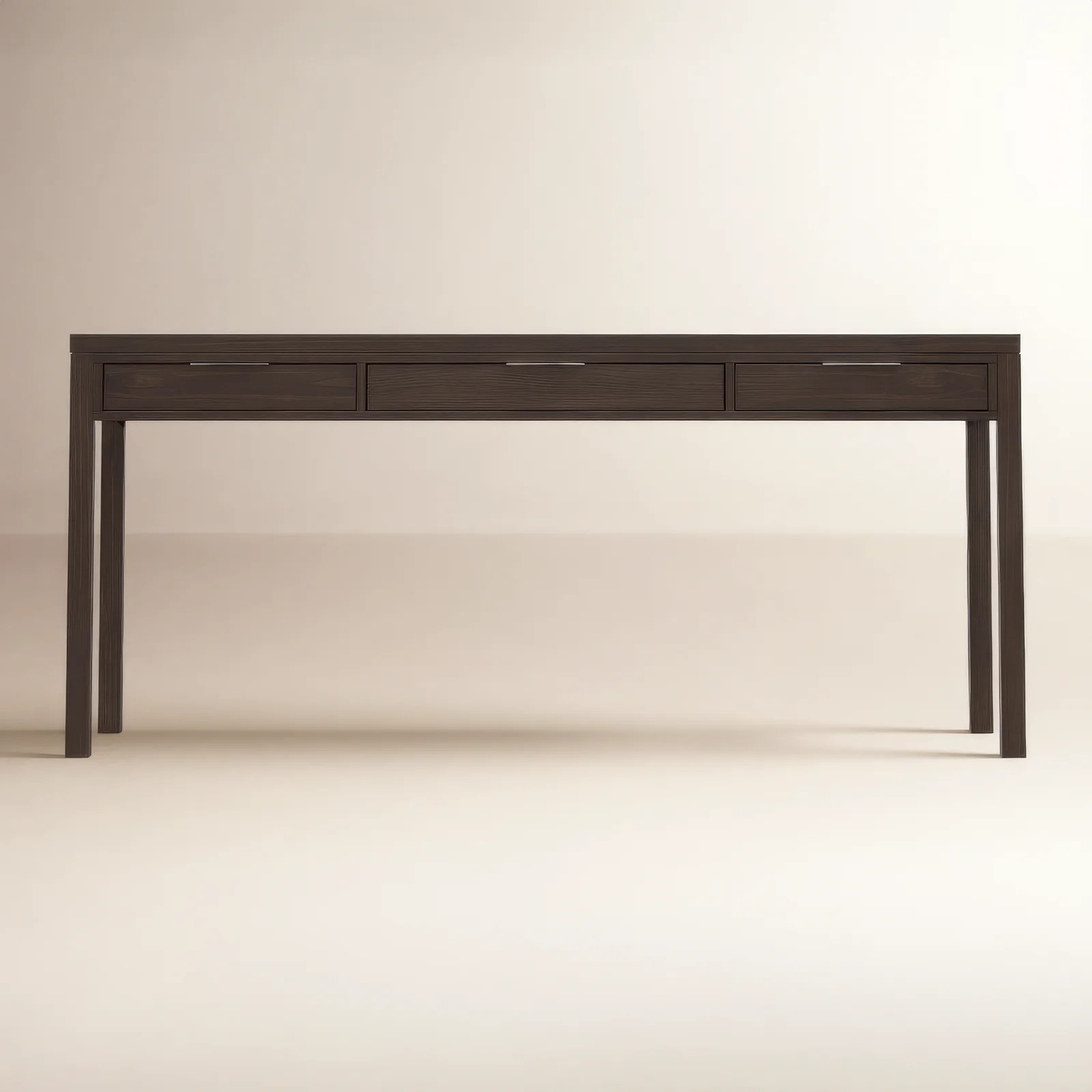 Hollander 72"W Solid Wood Wide Desk, Contemporary Style with Keyboard Tray and 2 Side Drawers | AllModern