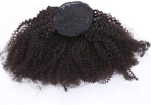 Kbeth Human Hair Ponytail Extensions Yaki Afro Kinky Straight Curly Ponytail Wrap Drawstring Huma... | Amazon (US)