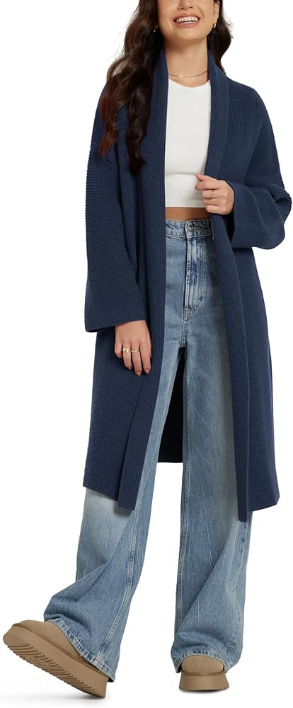 ODODOS Women's Cardigan Sweater Longer Length Open Front Drape Coatigan Warm Soft Knit Long Sleev... | Amazon (US)