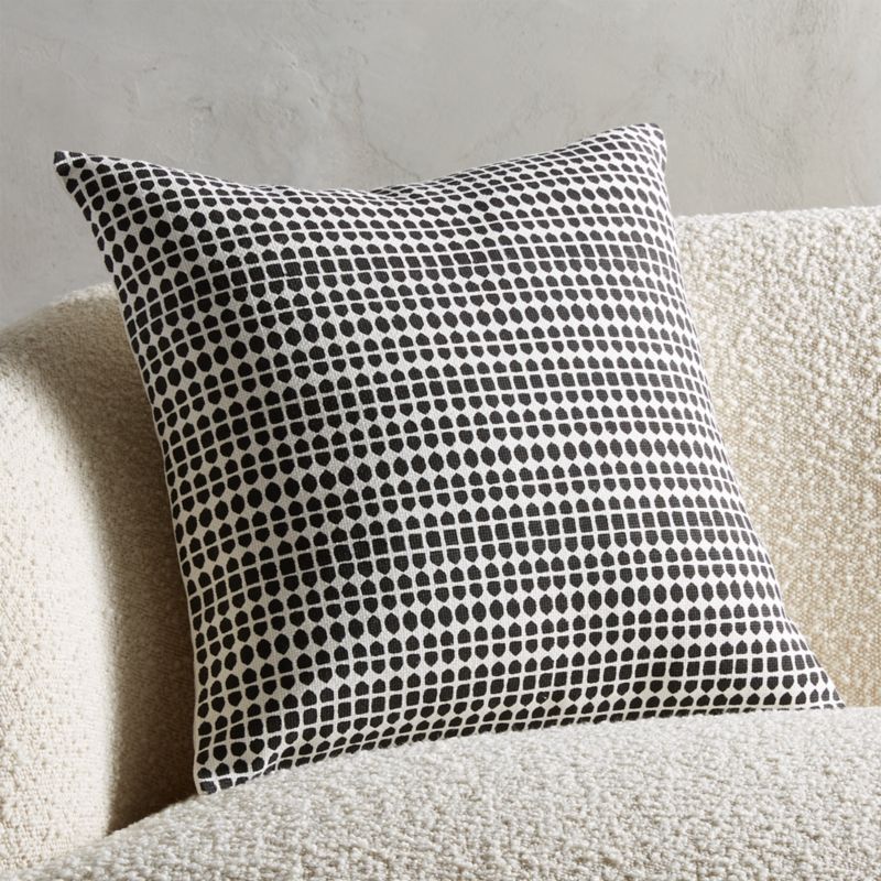 18" Pentagrid Block Print Black PillowCB2 Exclusive In stock and ready to ship.ZIP Code 75201Chan... | CB2