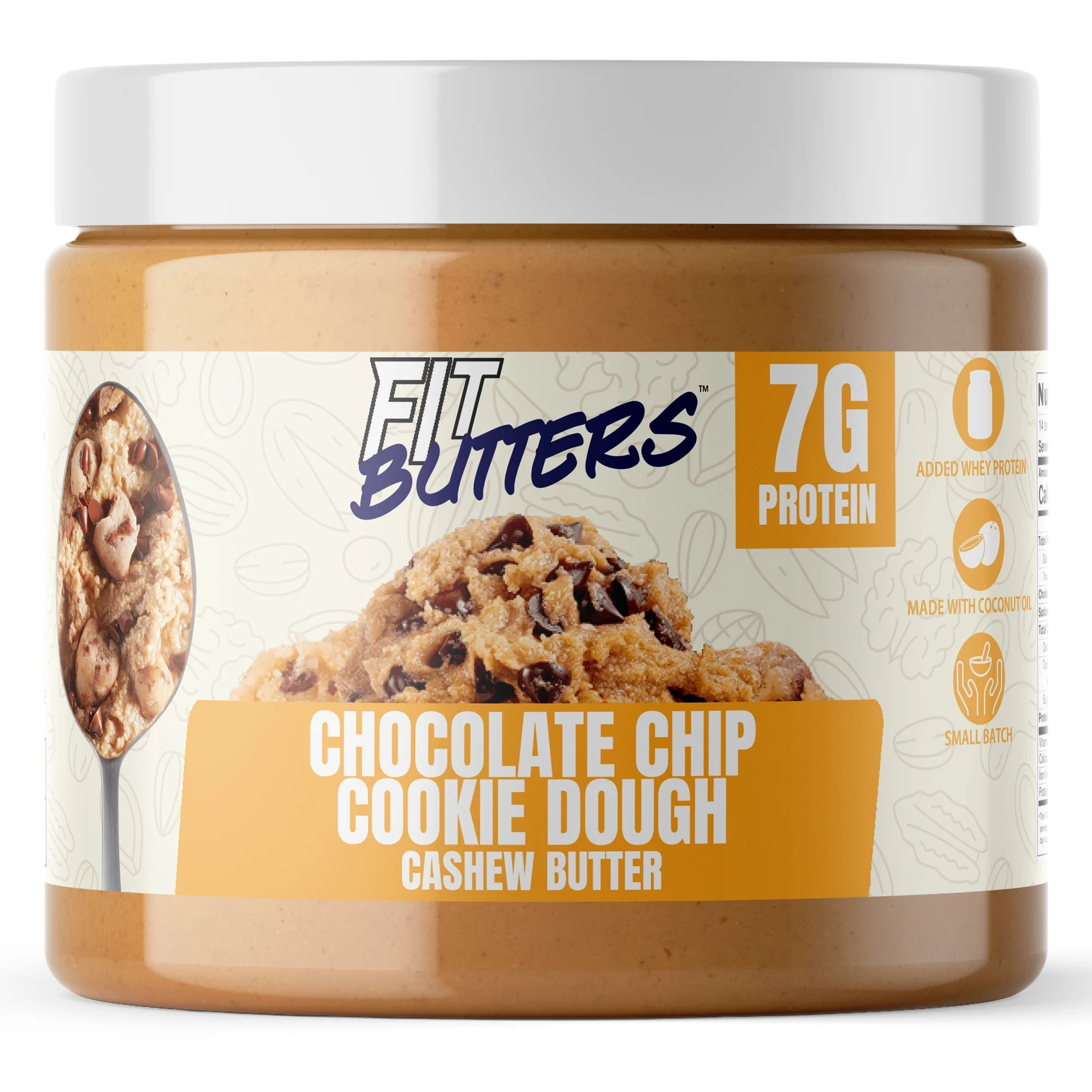 Fit Butters Chocolate Chip Cookie Dough Cashew Butter, 16 oz - Walmart.com | Walmart (US)