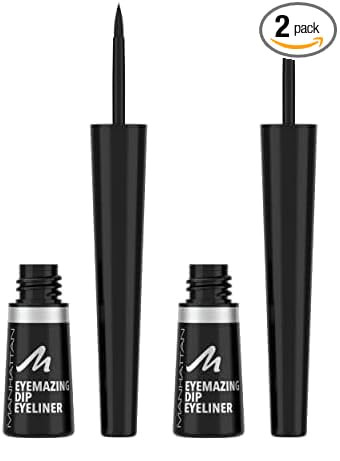 Manhattan Eyemazing Dip Eyeliner Fb. 001 Black, hochpigmentierter, wischfester Eyeliner mit matt-... | Amazon (DE)