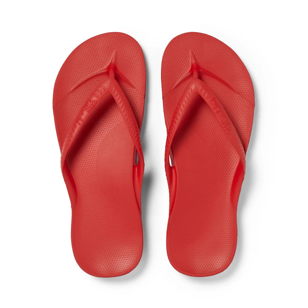 Arch Support Flip Flops - Classic - Chili Red | Archies Footwear US