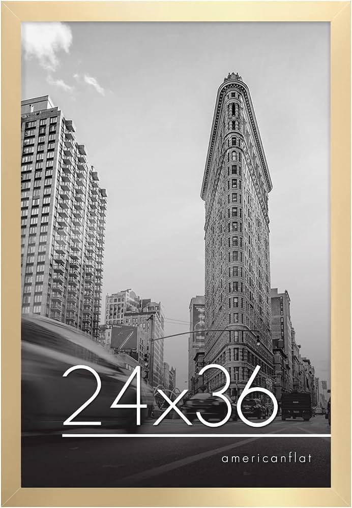 Americanflat 24x36 Poster Frame in Gold - Composite Wood with Polished Plexiglass - Horizontal an... | Amazon (US)