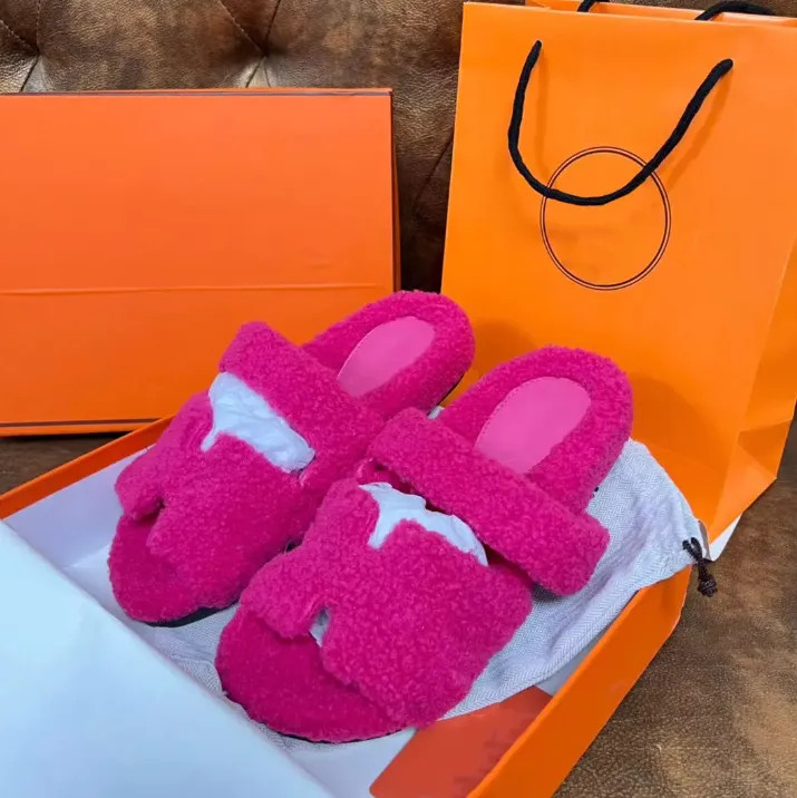Top Fashion letter warm slides slippers sherpa fleee women sandals Wool Sandal womens Winter Soft... | DHGate
