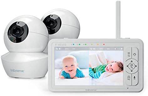 5" HD Split-Screen Baby Monitor, Babysense Video Baby Monitor with Camera and Audio, Two HD Camer... | Amazon (US)