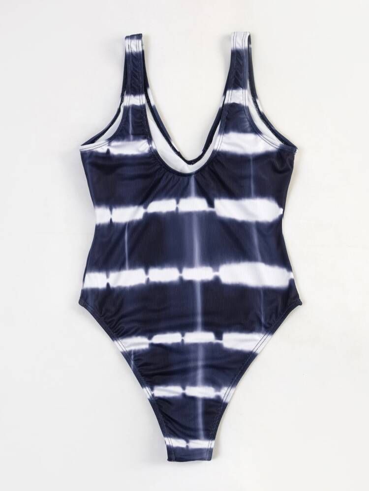 New
     
      Tie Dye V Neck One Piece Swimsuit | SHEIN