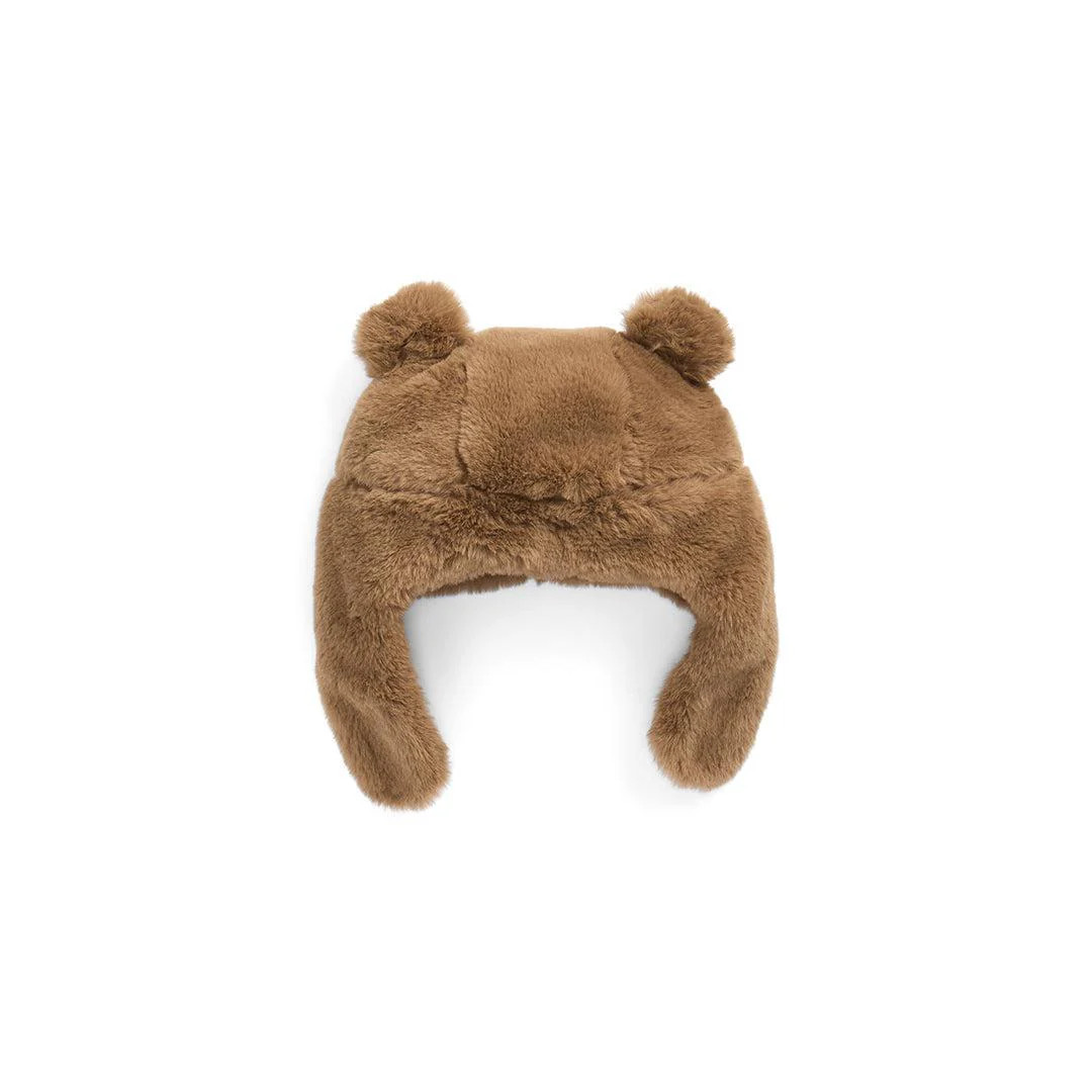MORI Bear Faux Fur Hat - Brown | Natural Baby Shower | Natural Baby Shower UK