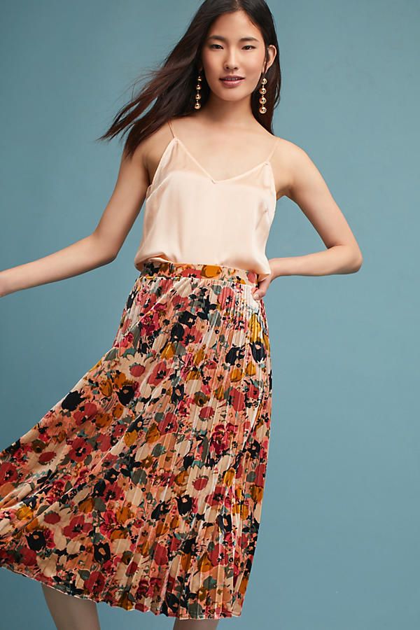 Floral Velvet Skirt | Anthropologie (US)