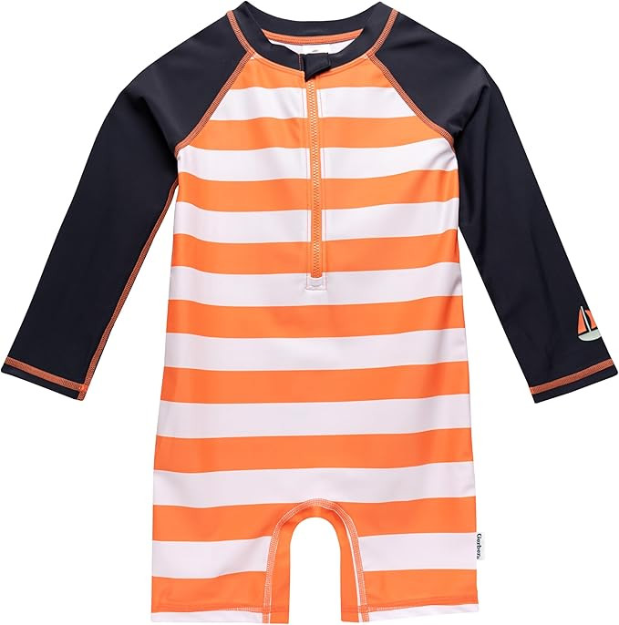 Gerber Baby Boys' Toddler Long Sleeve One Piece Sun Protection Rashguard Swimsuit | Amazon (US)