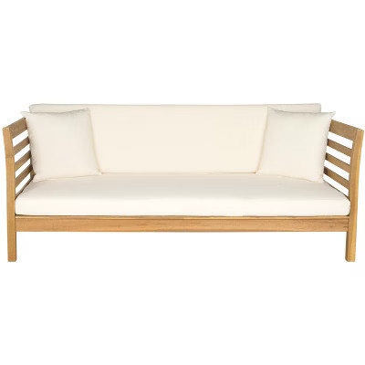 Malibu Day Bed W/ Cushion - Outdoor - PAT6725 - Natural/Beige - Safavieh | Target