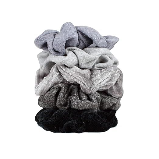 Velvet Hair Scrunchies for Women- 5 pack Velvet Scrunchie for Ponytails, Braids and Buns (Matte V... | Amazon (US)