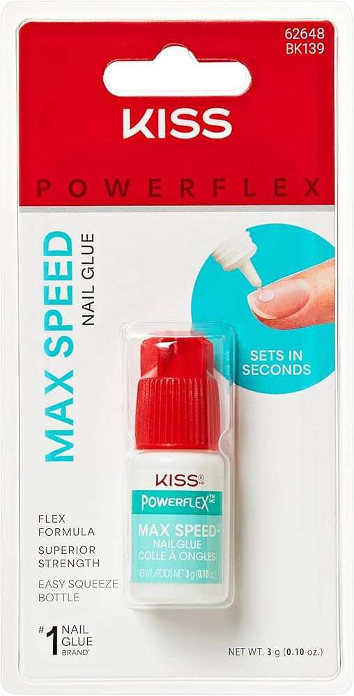 KISS PowerFlex Maximum Speed Nail Glue - Fast Drying Adhesive for Glue-On Nails & Repairs with No... | Amazon (US)