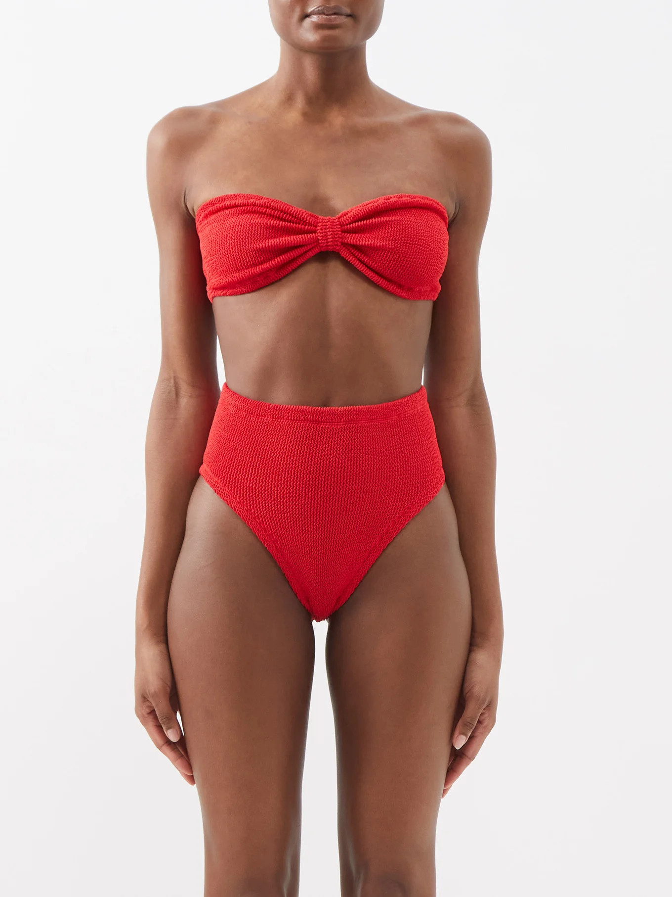 Ruby crinkle-knit bandeau bikini | Matches (US)