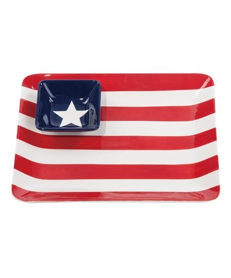 Square Star & Stripes Chip & Dip Set | zulily