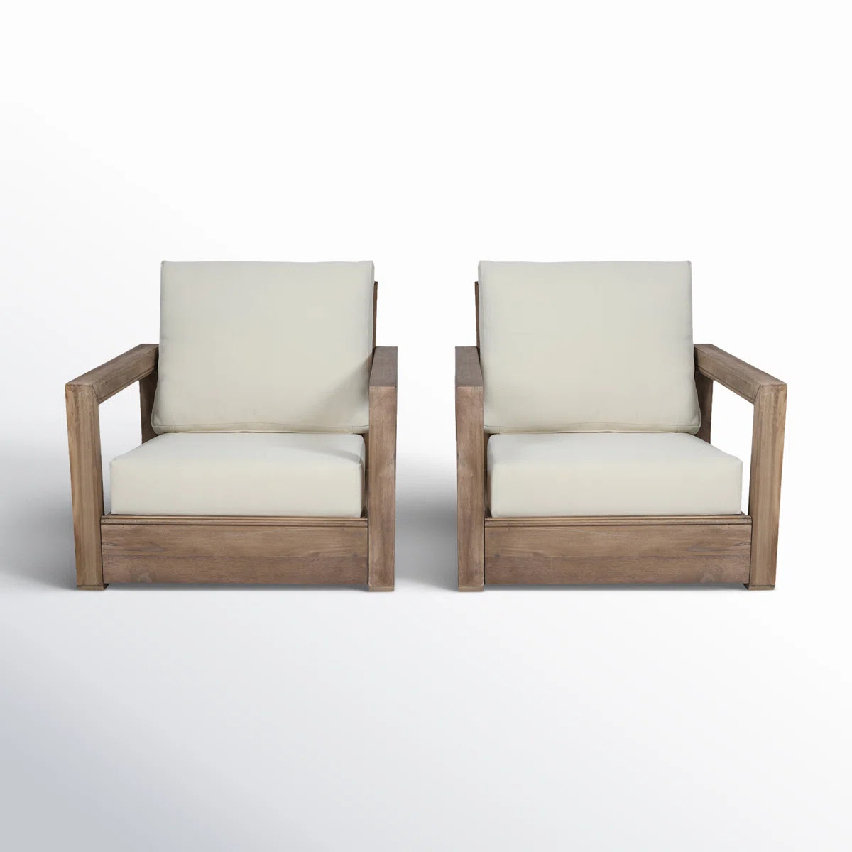 Donnie Acacia Premium All-Weather Wicker Outdoor Lounge Chair (Set of 2) | Wayfair North America