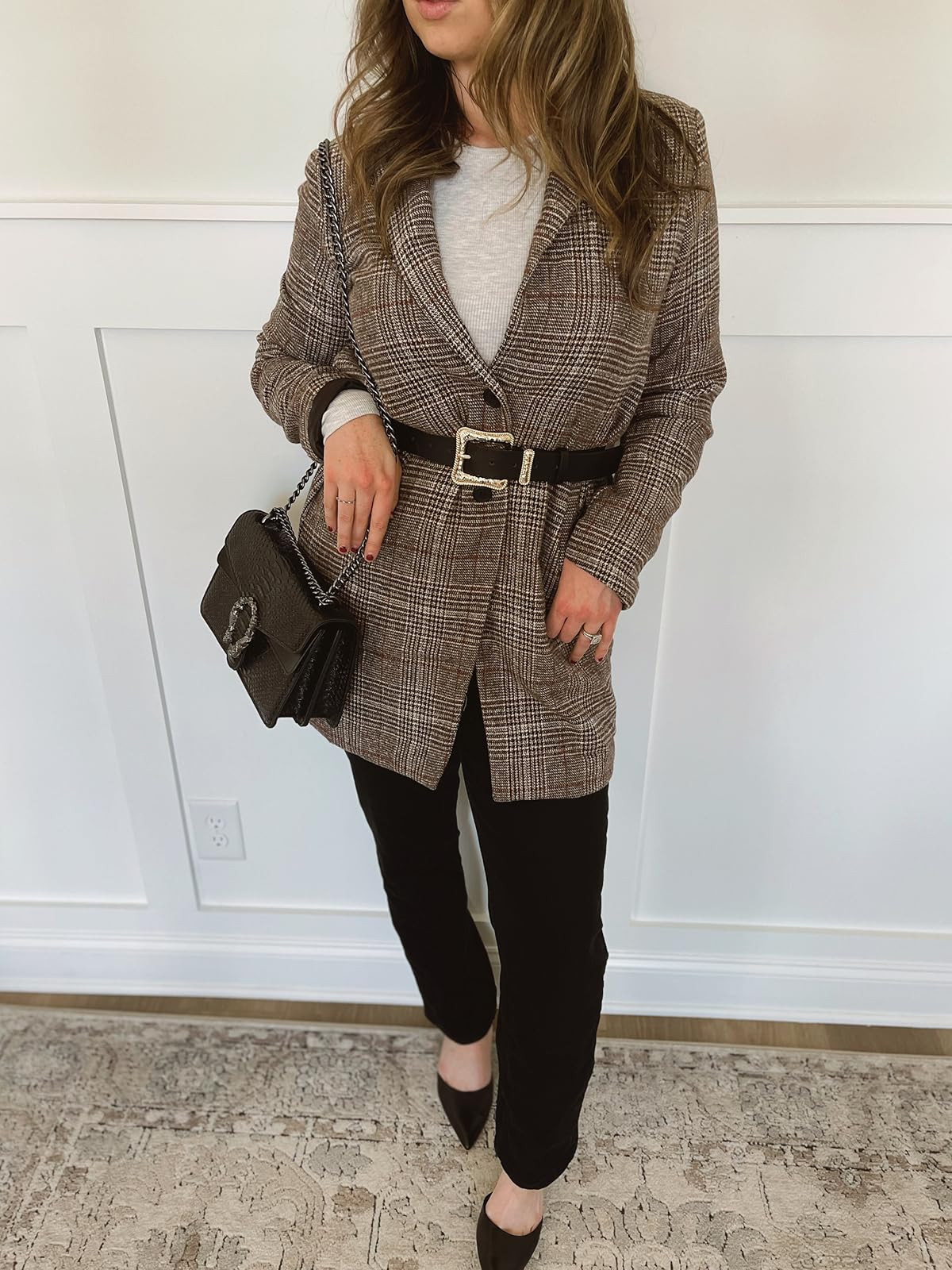 Blazer, belt, bag | Amazon (US)