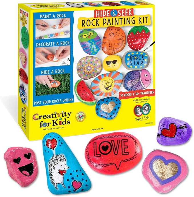 Creativity for Kids Hide & Seek Rock Painting Kit - Arts & Crafts For Kids - Includes Rocks & Wat... | Amazon (US)