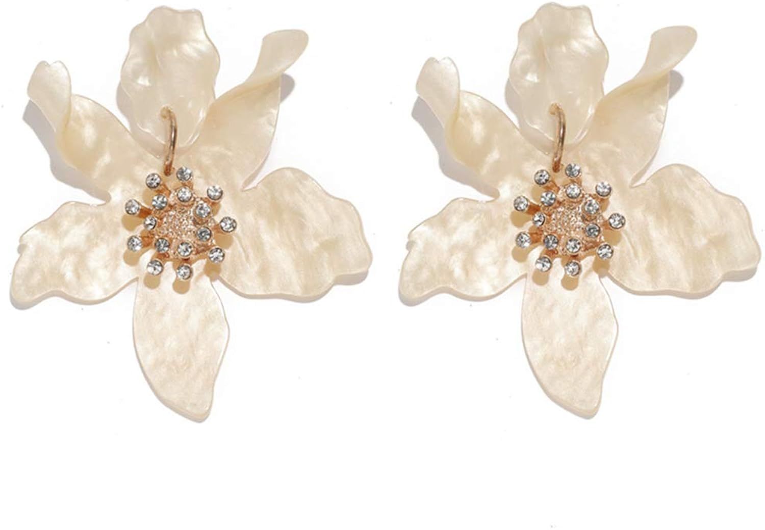 Boho Stud Earrings for Women - Chic Flower Statement Earrings with Gold Flower Bud, Great for Sister | Amazon (US)